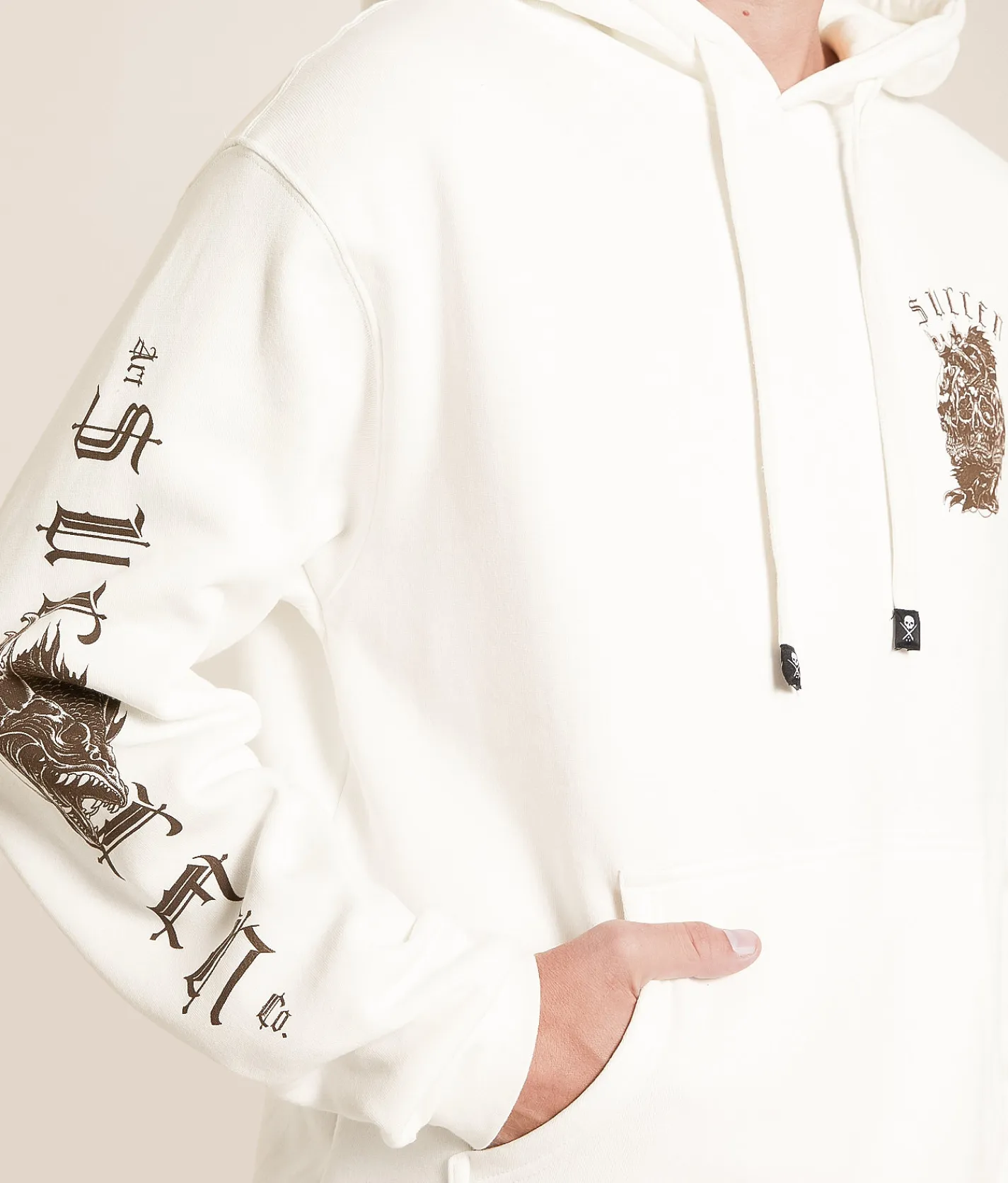 Tops | Sullen Sea Monster Hooded Sweatshirt Antique White