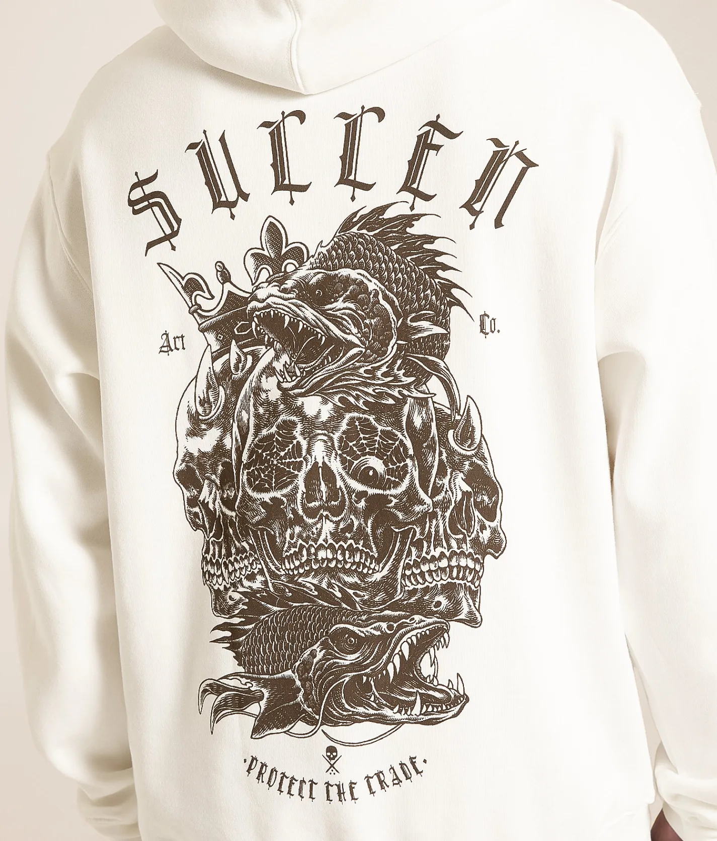 Tops | Sullen Sea Monster Hooded Sweatshirt Antique White