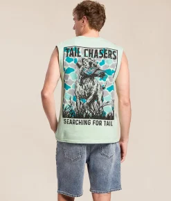 Tail Chasers Club Searching Muscle Tank Top Brook Green Clearance