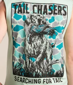 Tail Chasers Club Searching Muscle Tank Top Brook Green Clearance