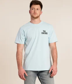 Tail Chasers Club Searching T-Shirt Chambray Pigment Dye New