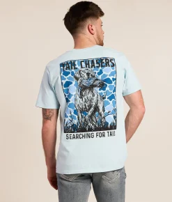Tail Chasers Club Searching T-Shirt Chambray Pigment Dye New