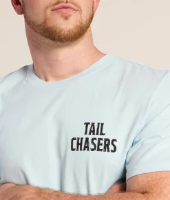 Tail Chasers Club Searching T-Shirt Chambray Pigment Dye New