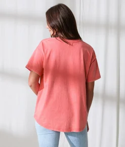 33 Coastal Seaside Collectable Oversized T-Shirt Sunkist Coral Hot