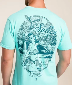 Sullen Secluded Beach T-Shirt Neon Pink New