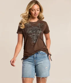 Affliction Secret Garden T-Shirt Chocolate Brown Lava Wash Online