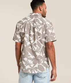 Departwest Seersucker Athletic Performance Shirt Cream Tan
