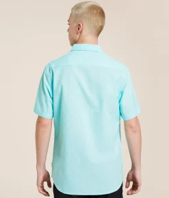 Departwest Seersucker Athletic Shirt Mauve Chalk Clearance