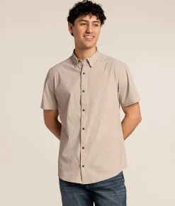 Tops | J.B. Holt Seersucker Standard Performance Stretch Shirt Taupe