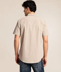 Tops | J.B. Holt Seersucker Standard Performance Stretch Shirt Taupe
