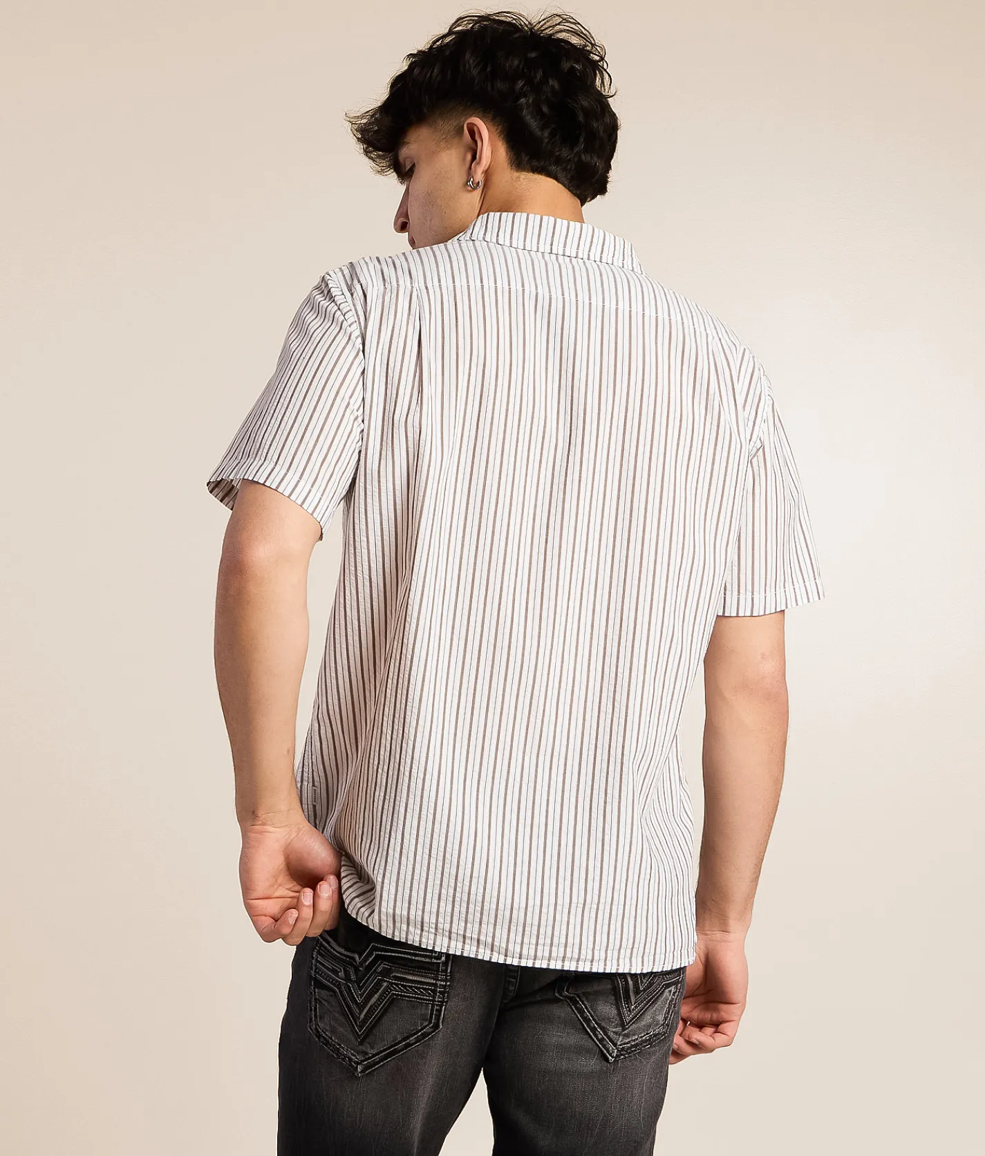 Rhythm Seersucker Striped Shirt Cedar