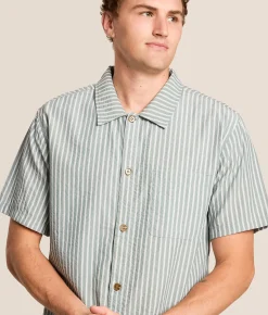 Tops | Rhythm Seersucker Stripe Shirt Pine