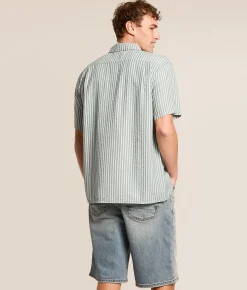Tops | Rhythm Seersucker Stripe Shirt Pine