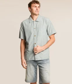 Tops | Rhythm Seersucker Stripe Shirt Pine