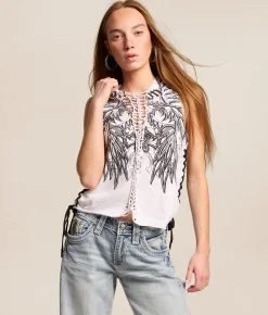 Tops | Affliction Seismic Empire Tank Top White Reactive