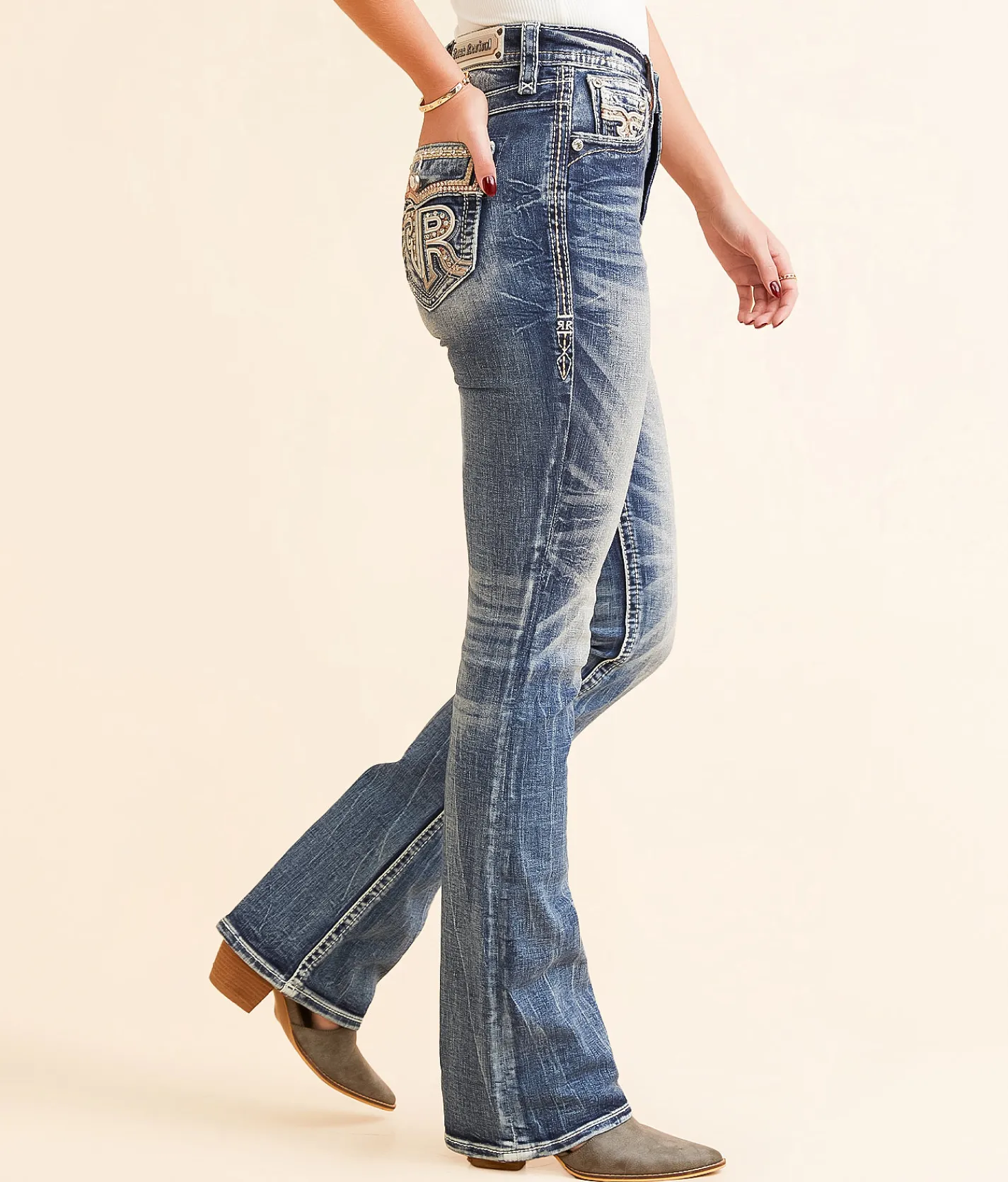 Jeans|Bottoms | Rock Revival Semah Curvy High Rise Boot Stretch Jean Semah HB207