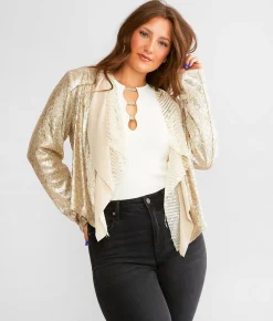 Coats & Jackets | Miss Me Sequin Cropped Jacket Rose Gold