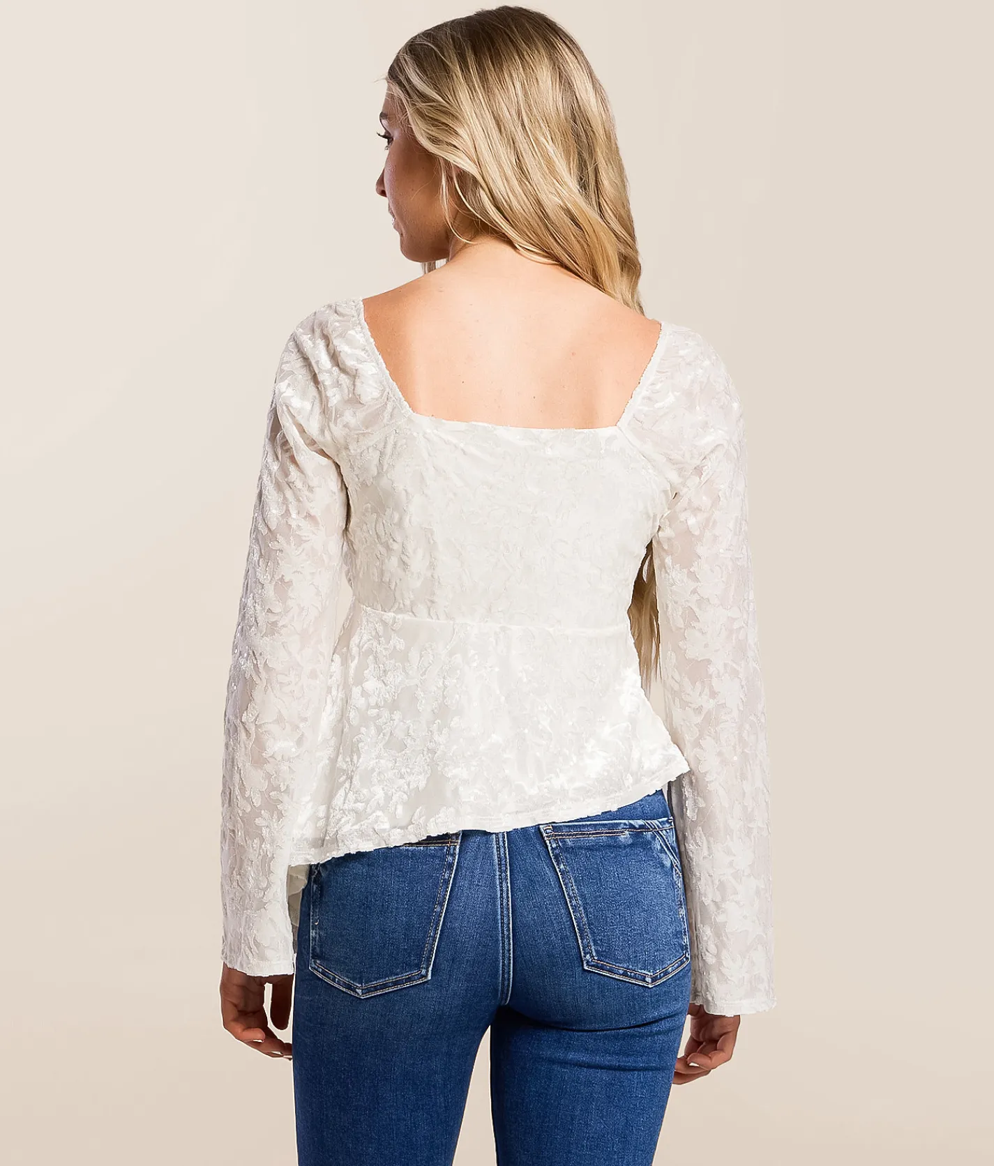 Tops | Willow & Root Sequin Velvet Top White