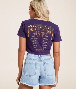 Affliction Setlist Cropped T-Shirt Midnight Plum Hot