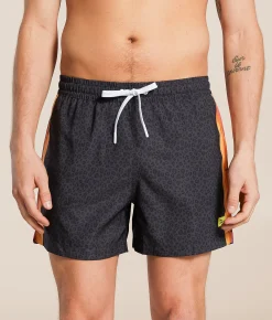 Bottoms|Swimwear | Duvin Shadow Cat Volley Swim Trunks Black