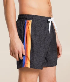 Bottoms|Swimwear | Duvin Shadow Cat Volley Swim Trunks Black