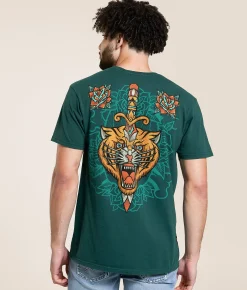 Tops|Graphic T-Shirts | Affliction Shadow Dragon T-Shirt Sea Moss