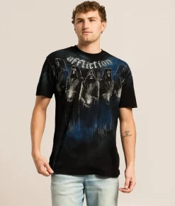 Affliction Shadow T-Shirt Black Clearance