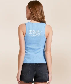Tops | Ed Hardy Shallow Tank Top Powder Blue
