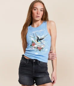 Tops | Ed Hardy Shallow Tank Top Powder Blue