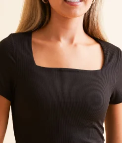Tops | Buckle Black Shaping & Smoothing Cropped Top Black