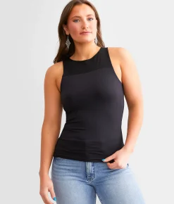 Tops | Buckle Black Shaping & Smoothing Mesh Tank Top Black