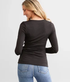 Tops | Buckle Black Shaping & Smoothing Ribbed Top Black