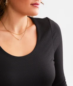 Buckle Black Shaping & Smoothing Ribbed Top Cream Best