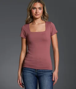 Tops | Buckle Black Shaping & Smoothing Square Neck Top Rose Brown