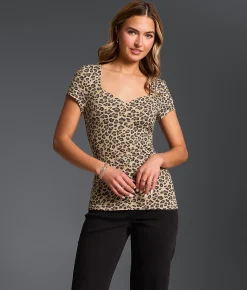 Tops | Buckle Black Shaping & Smoothing Sweetheart Top Light Leopard