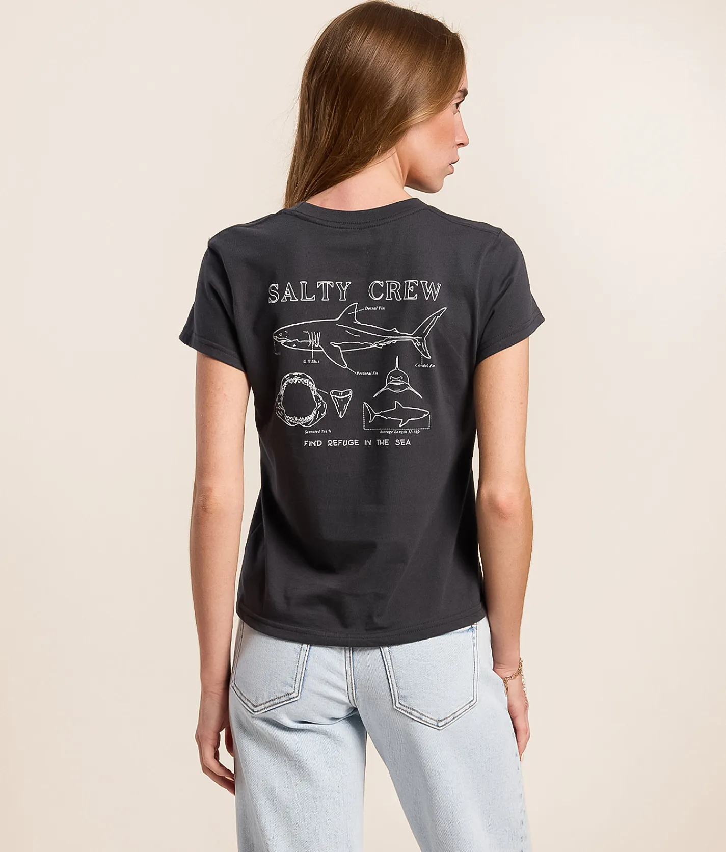 Tops | Salty Crew Shark Anatomy T-Shirt Charcoal