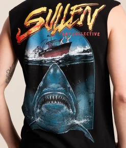Sullen Shark Attack Tank Top Jet Black Discount