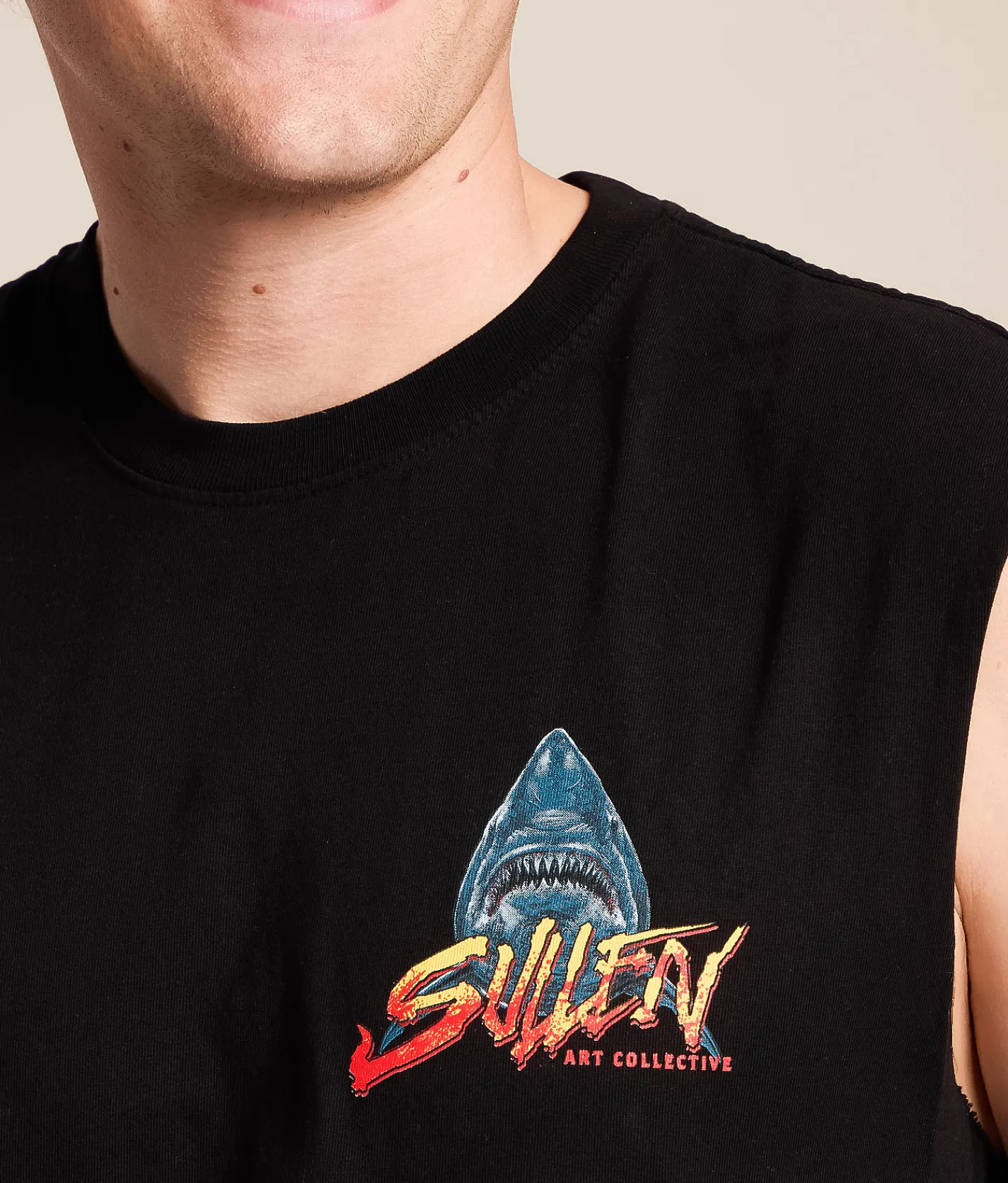 Sullen Shark Attack Tank Top Jet Black Discount