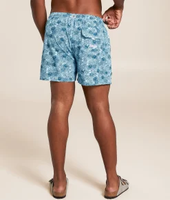 Bottoms|Swimwear | Sunset x Vine Shawn Stretch Swim Trunks Lt Blue