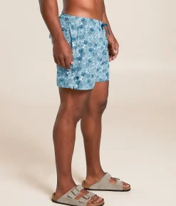 Bottoms|Swimwear | Sunset x Vine Shawn Stretch Swim Trunks Lt Blue
