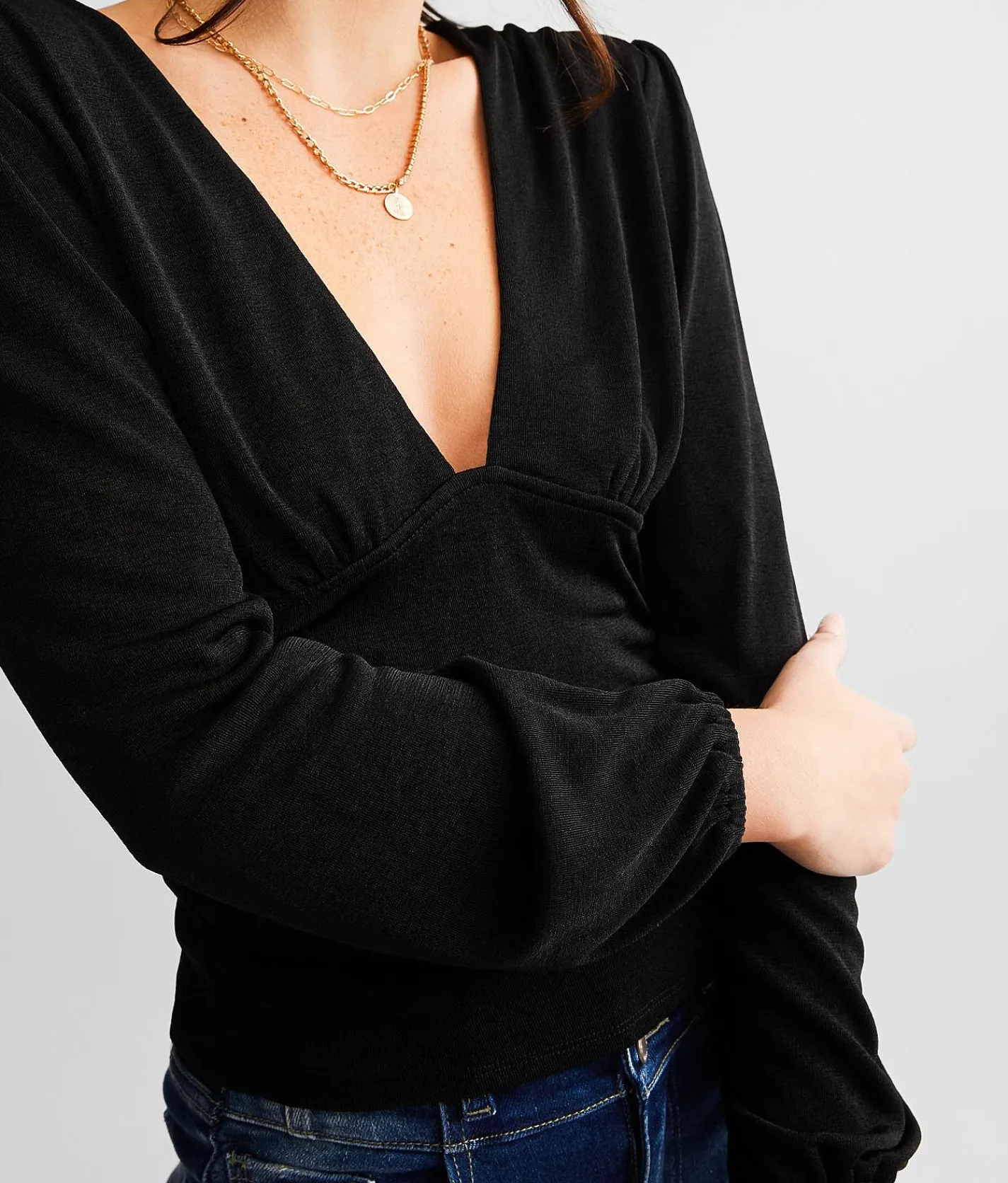 red by BKE Sheen Empire Top Black Online