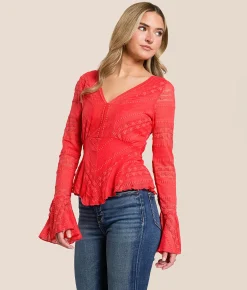 Tops | Willow & Root Sheer Lace Top Bittersweet