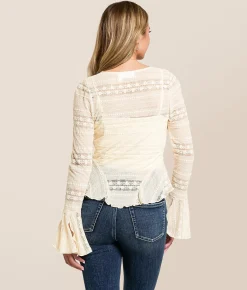 Tops | Willow & Root Sheer Lace Top Cream