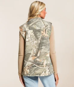 Tops|Coats & Jackets | Gilded Intent Sherpa Camo Reversible Vest Camo Print
