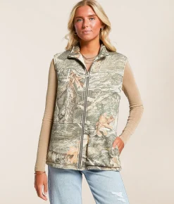 Tops|Coats & Jackets | Gilded Intent Sherpa Camo Reversible Vest Camo Print