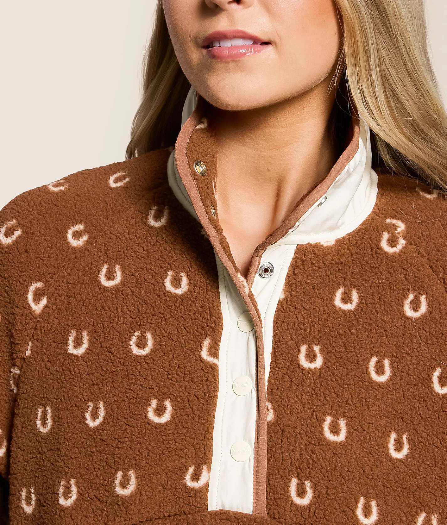 Tops | Wrangler® Sherpa Quarter Snap Pullover Brown