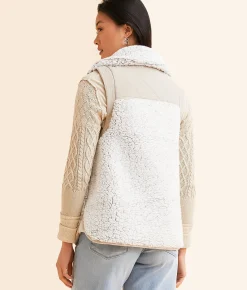 BKE Sherpa Vest Cream New