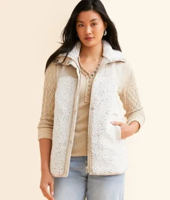 BKE Sherpa Vest Cream New