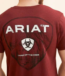 Graphic T-Shirts | Ariat Shield Of Our Lands T-Shirt Crimson Black Heather
