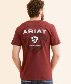 Graphic T-Shirts | Ariat Shield Of Our Lands T-Shirt Crimson Black Heather